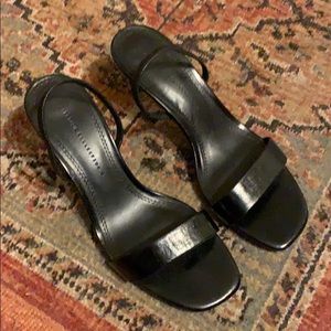Zara Black Heeled Sandals Size 40 US 9